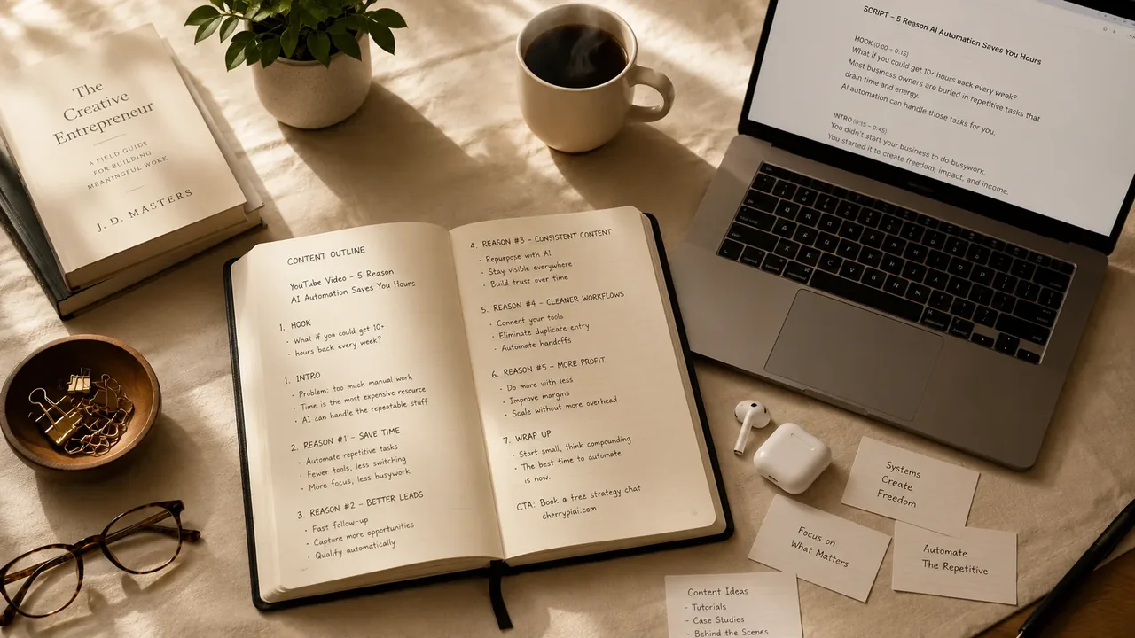 AI content system and video script workflow